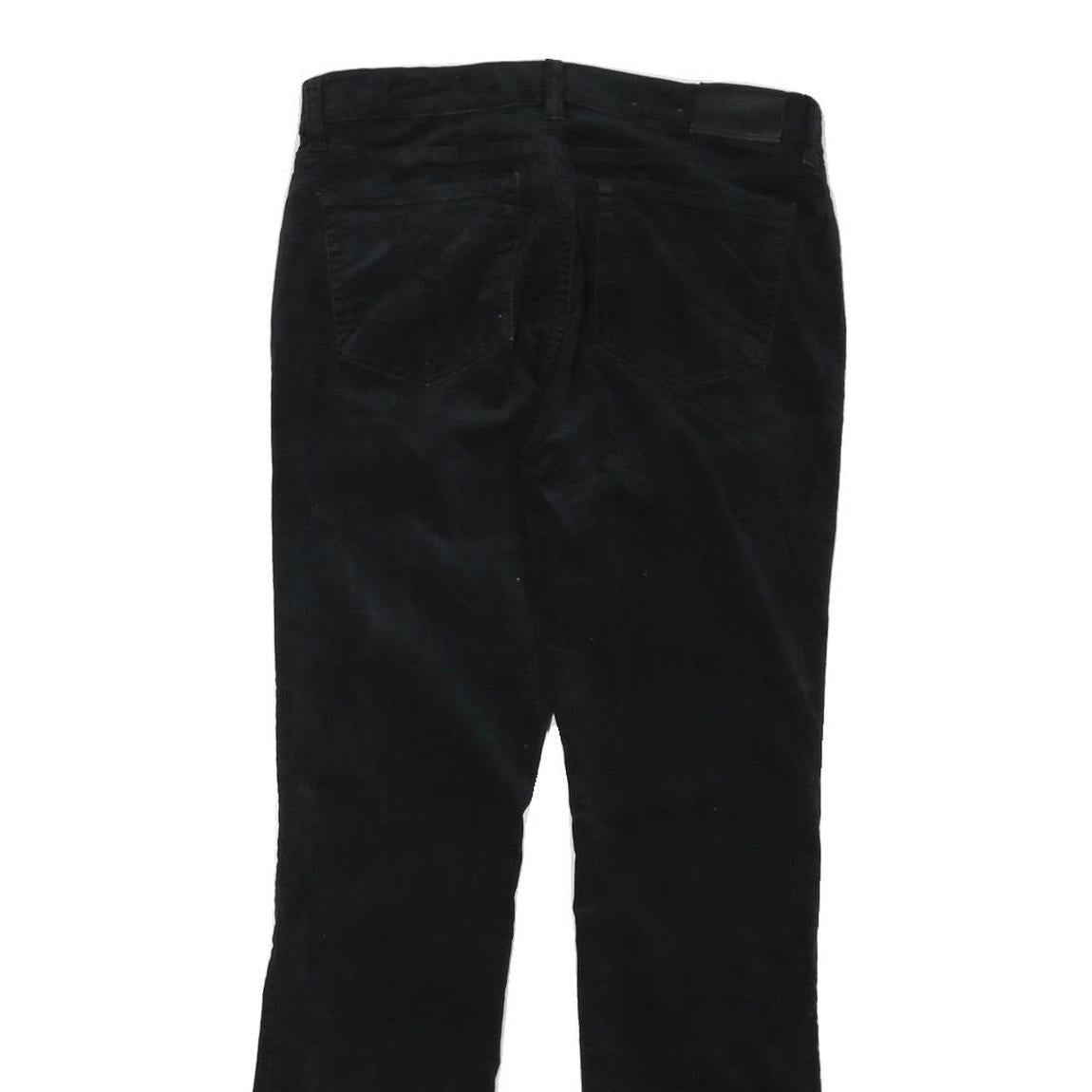 LAUREN RALPH LAUREN Womens Cotton Blend Black Regular Straight Trousers W32 L30