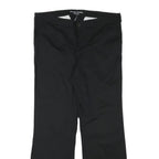 DICKIES Womens Black Regular Fit Straight Leg Trousers W36 L31 Zip Cotton Blend