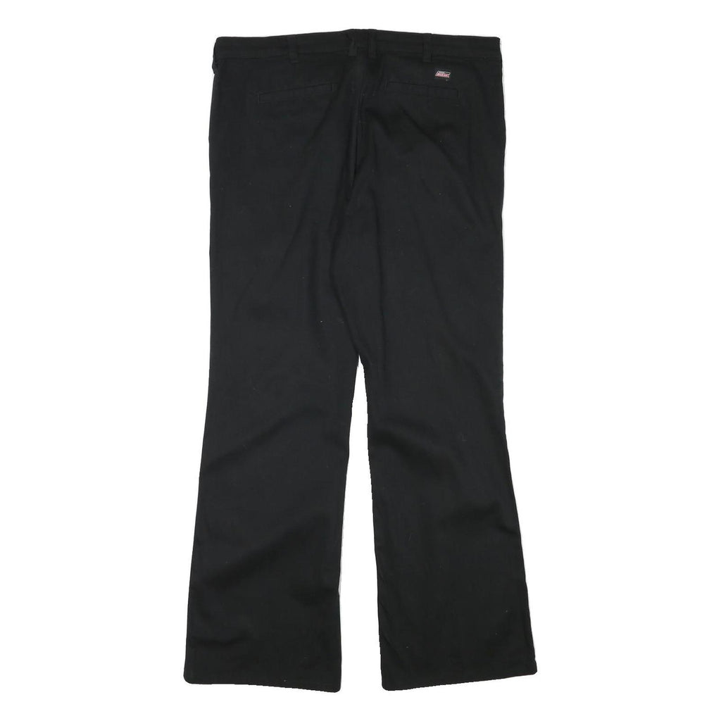 DICKIES Womens Black Regular Fit Straight Leg Trousers W36 L31 Zip Cotton Blend