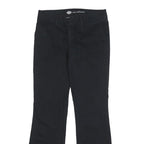 DICKIES Womens Cotton Blend Black Slim Trousers W30 L30 Casual Zip Closure