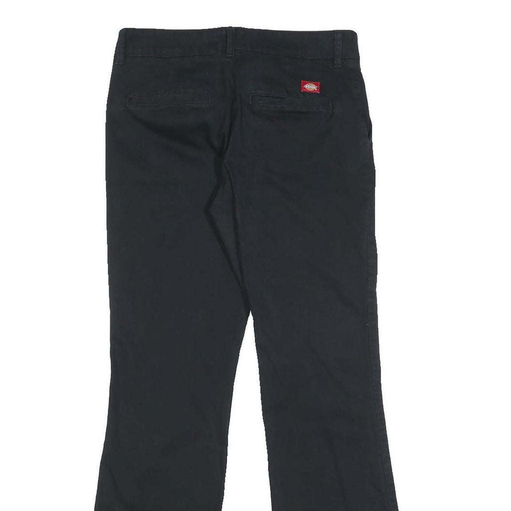 DICKIES Womens Cotton Blend Black Slim Trousers W30 L30 Casual Zip Closure