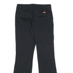 DICKIES Womens Cotton Blend Black Slim Trousers W30 L30 Casual Zip Closure