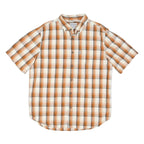CARHARTT Mens Beige & Orange Check Shirt L Cotton Blend Casual Button-Down Short