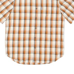 CARHARTT Mens Beige & Orange Check Shirt L Cotton Blend Casual Button-Down Short