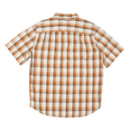 CARHARTT Mens Beige & Orange Check Shirt L Cotton Blend Casual Button-Down Short