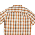 CARHARTT Mens Beige & Orange Check Shirt L Cotton Blend Casual Button-Down Short
