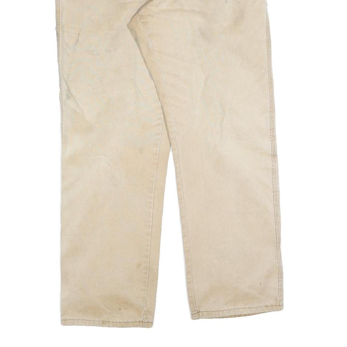 CARHARTT Mens Relaxed Beige Cotton Blend Trousers W34 L32 Workwear Utility