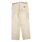 CARHARTT Mens Relaxed Beige Cotton Blend Trousers W34 L32 Workwear Utility
