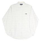RALPH LAUREN Mens White & Blue Stripe Shirt XL Button Down Collar Cotton