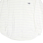 RALPH LAUREN Mens White & Blue Stripe Shirt XL Button Down Collar Cotton