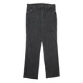 WRANGLER Mens Black Regular Straight Denim W34 L34 Cotton Zip Jeans Raw Hem