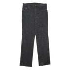 WRANGLER Mens Black Regular Straight Denim W34 L34 Cotton Zip Jeans Raw Hem