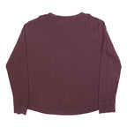 GAP Mens Maroon Plain Cotton Blend Thermal Jumper Crew Neck Basic Knit XL Casual