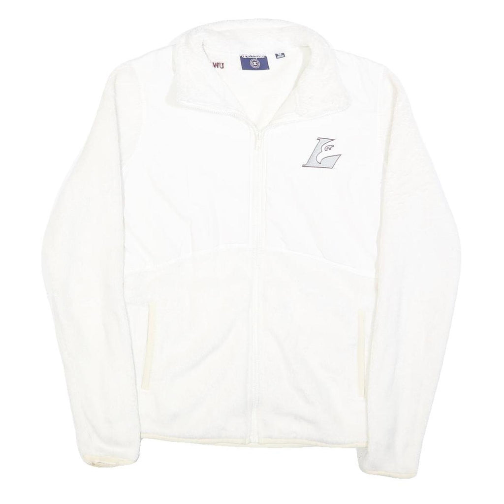 CHAMPION Womens White Zip Jacket M Polyester Plain Casual Comfort Soft Fleece