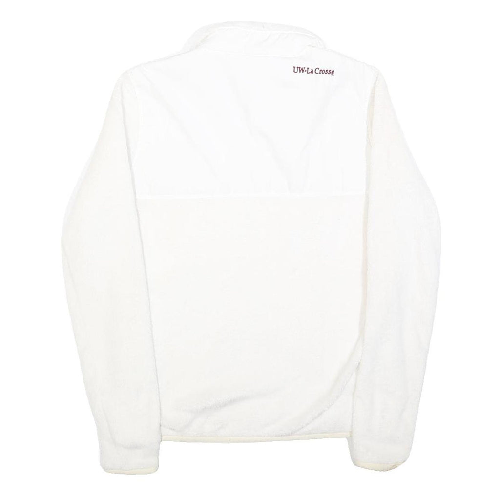 CHAMPION Womens White Zip Jacket M Polyester Plain Casual Comfort Soft Fleece