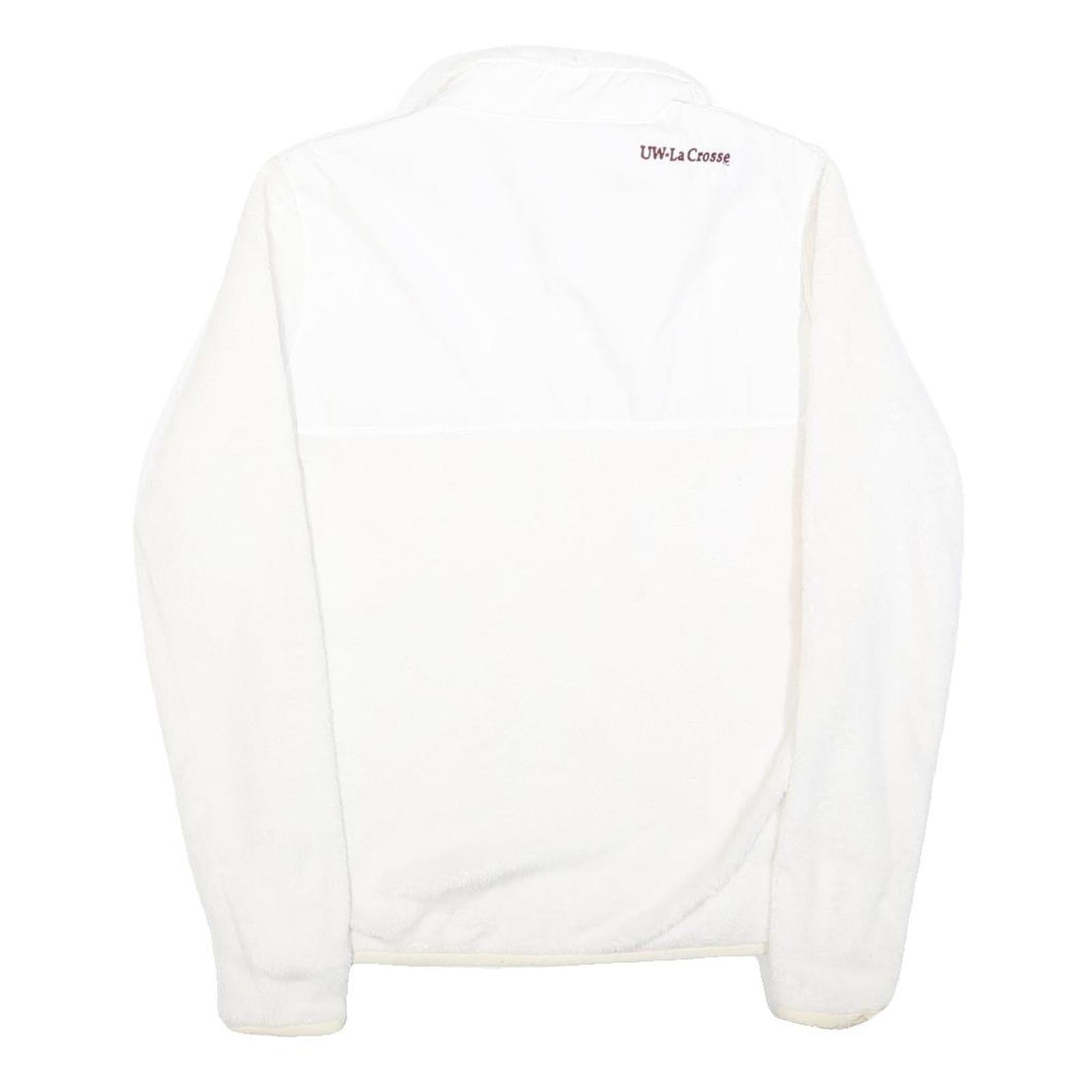 CHAMPION Womens White Zip Jacket M Polyester Plain Casual Comfort Soft Fleece