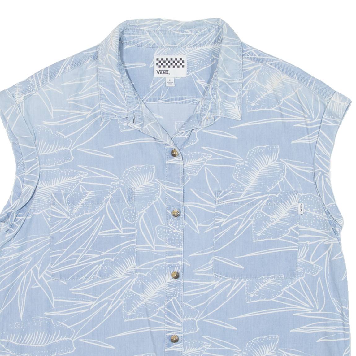 VANS Womens Shirt Blue Floral L