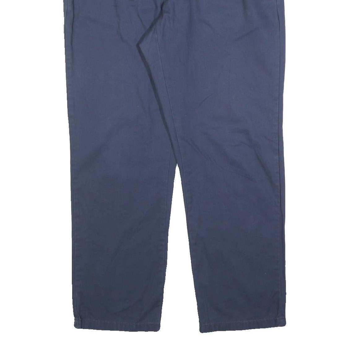 TOMMY HILFIGER Mens Cotton Blend Blue Regular Fit Straight Trousers W36 L30