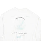 LEVI'S Mens White L Northern Lights Viewing Graphic Crew Neck Sweatshirt Cotton