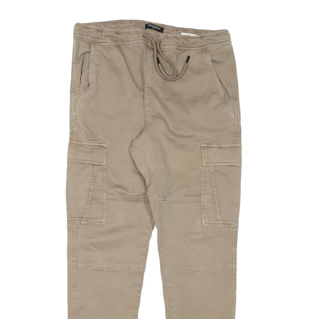 CLOCKHOUSE Mens Slim Beige Cargo Drawstring Trousers W30 L29 Cotton Blend