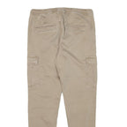 CLOCKHOUSE Mens Slim Beige Cargo Drawstring Trousers W30 L29 Cotton Blend