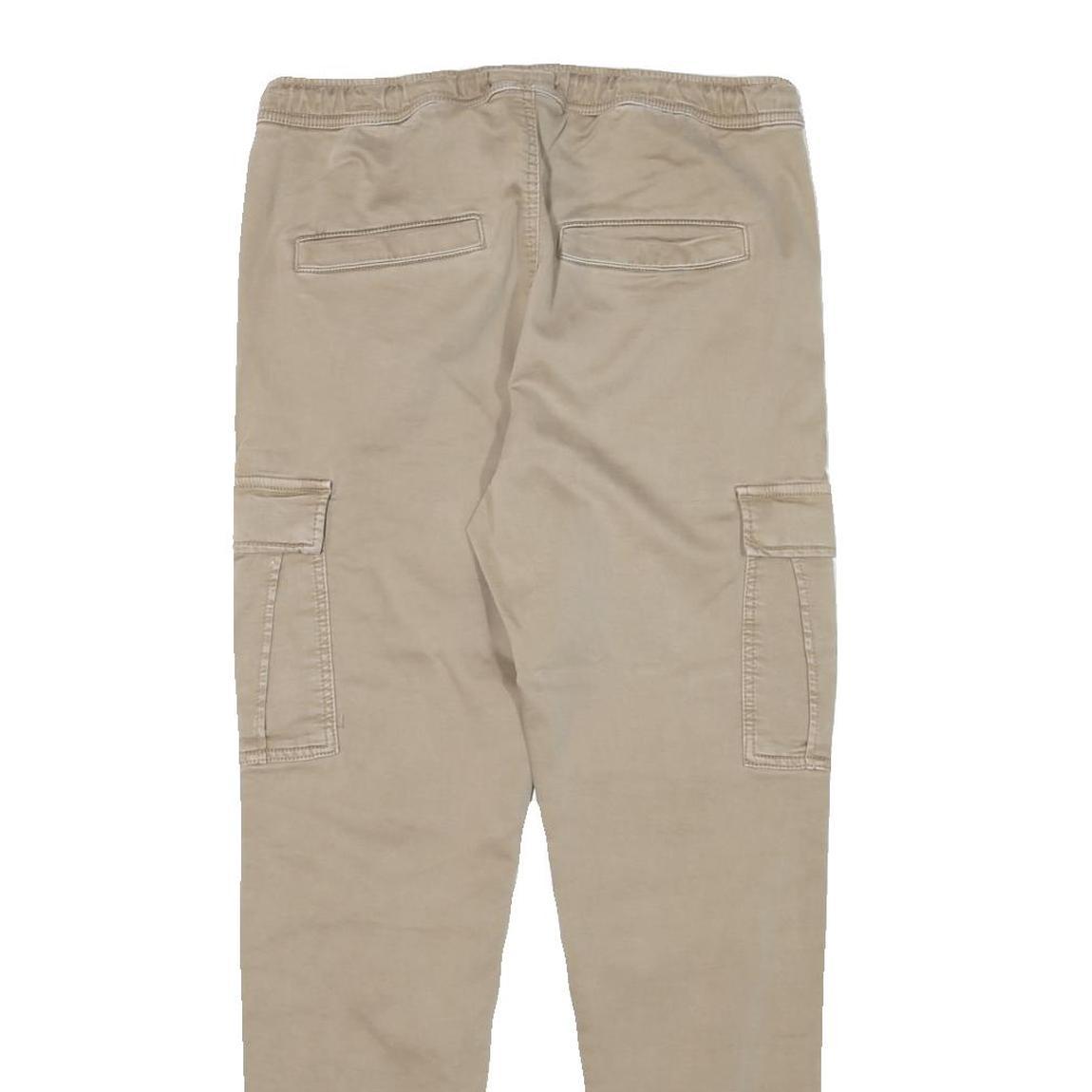 CLOCKHOUSE Mens Slim Beige Cargo Drawstring Trousers W30 L29 Cotton Blend
