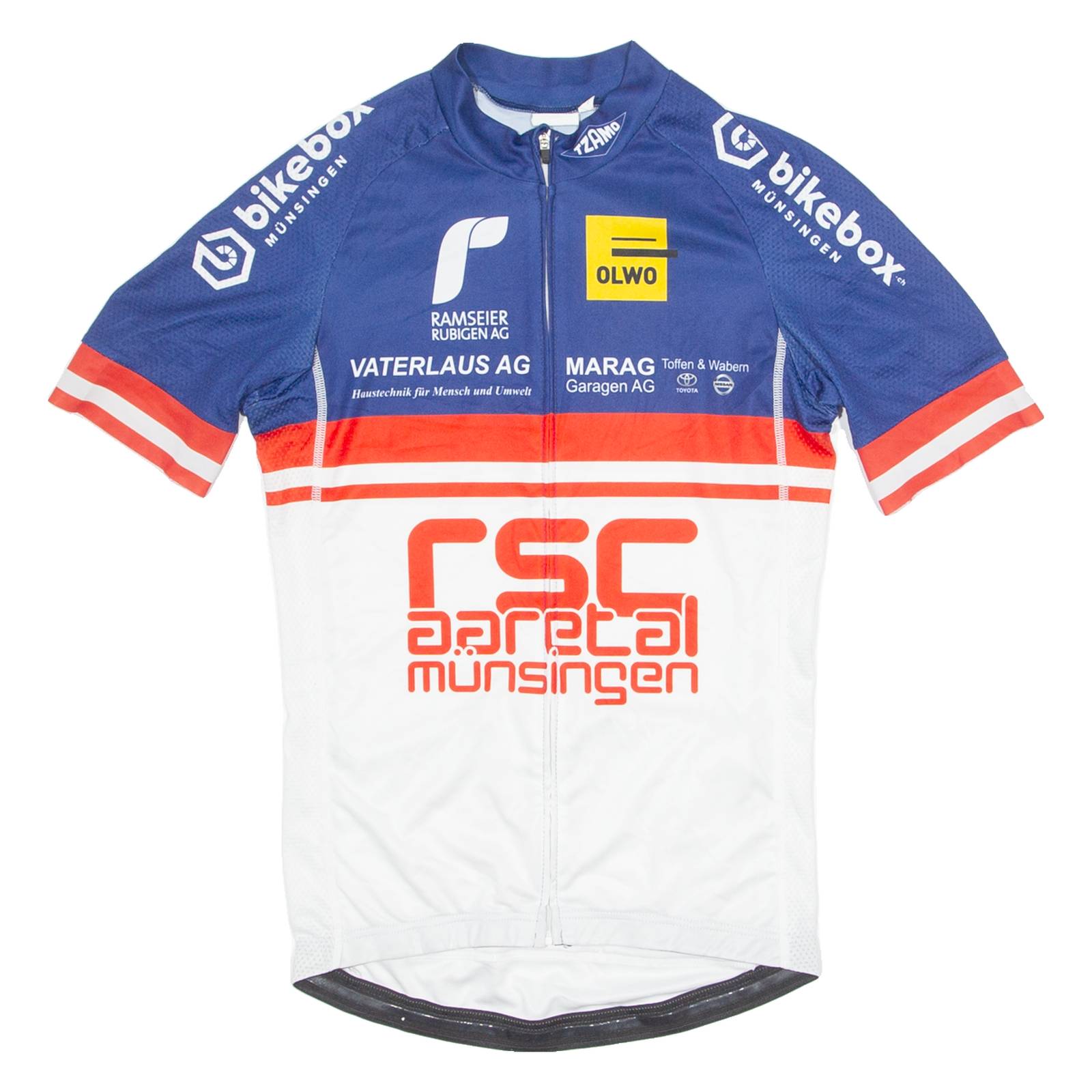 TZAMO Cycling Mens Jersey White 1/4 Zip S