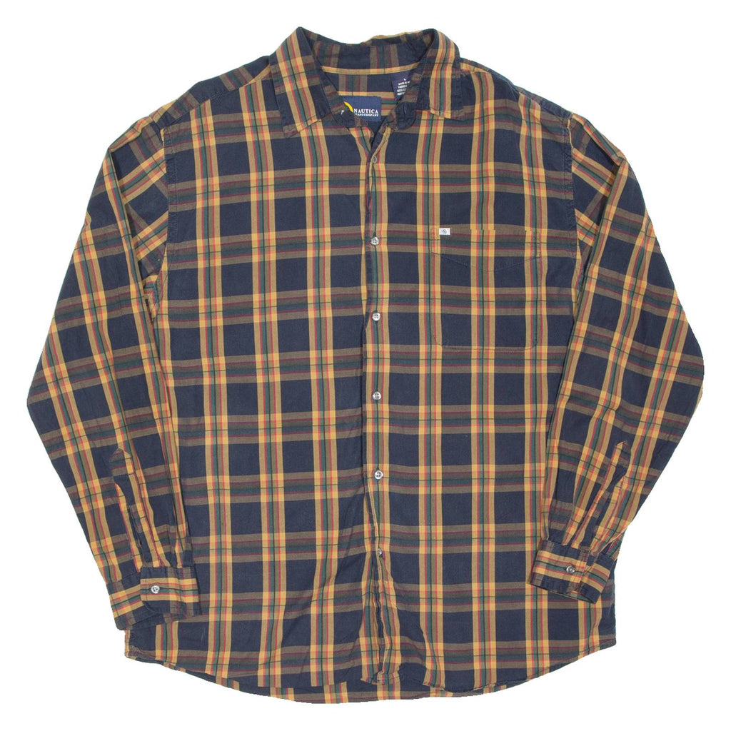 NAUTICA Mens Shirt Blue Check Long Sleeve L