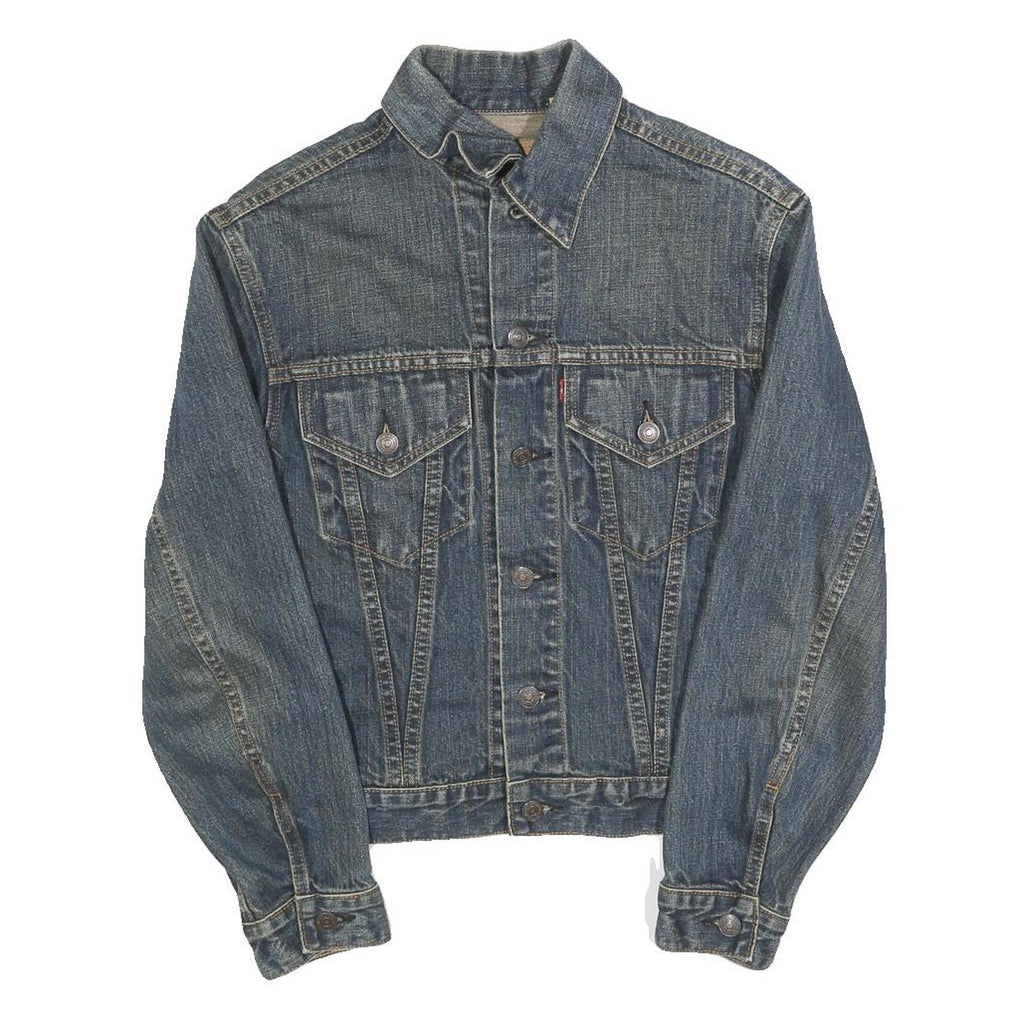 LEVI'S Womens Blue Denim Button Jacket S Cotton Classic Fit Long Sleeve