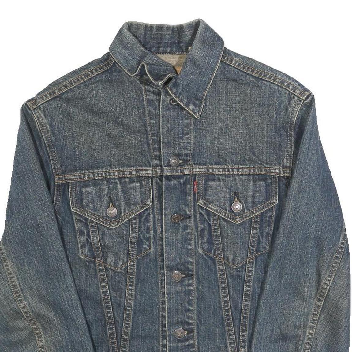 LEVI'S Womens Blue Denim Button Jacket S Cotton Classic Fit Long Sleeve