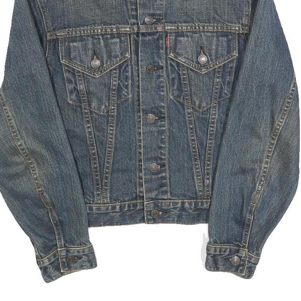 LEVI'S Womens Blue Denim Button Jacket S Cotton Classic Fit Long Sleeve