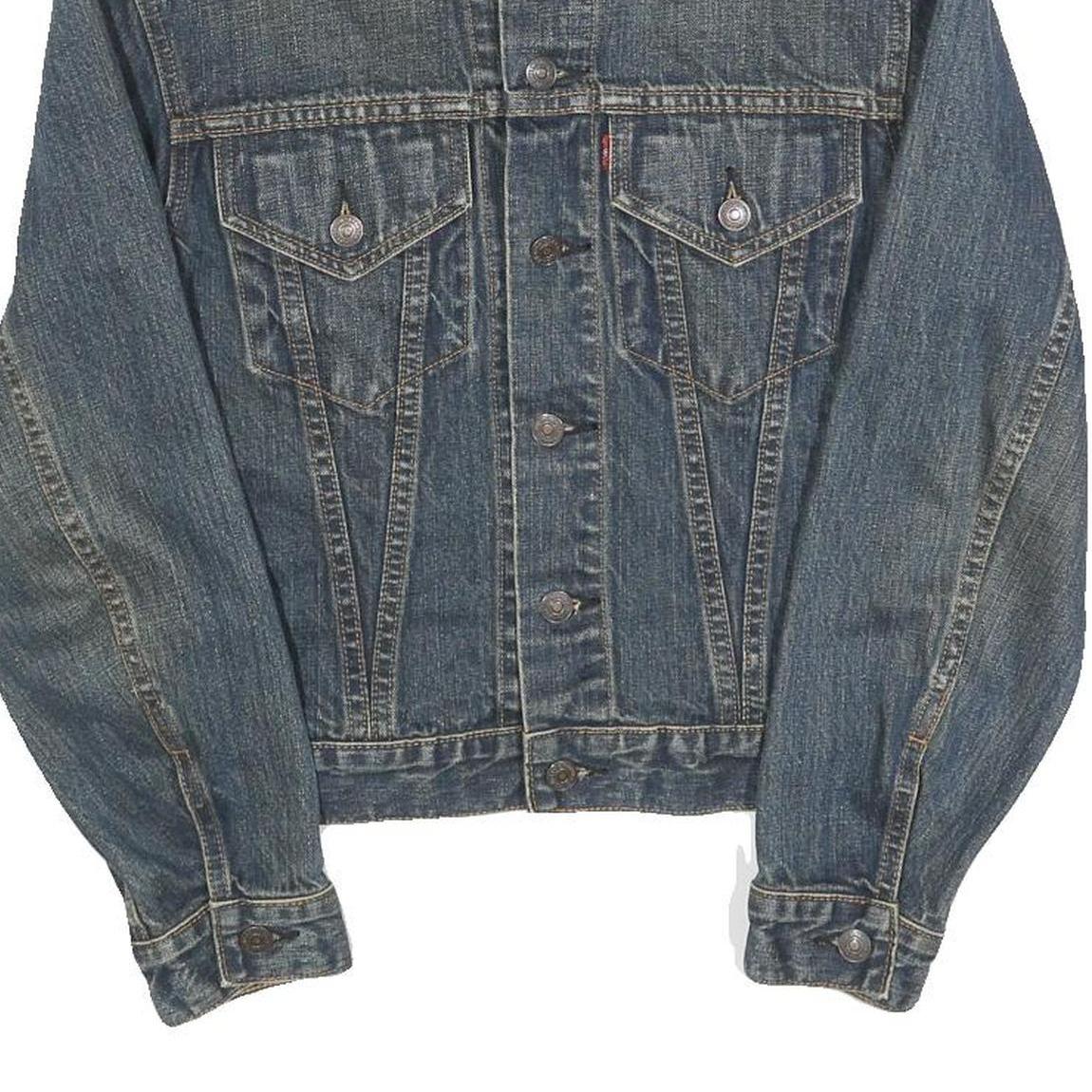 LEVI'S Womens Blue Denim Button Jacket S Cotton Classic Fit Long Sleeve