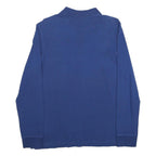 LOTTO Mens Blue Long Sleeve Plain Polo Shirt M Sports Casual Cotton