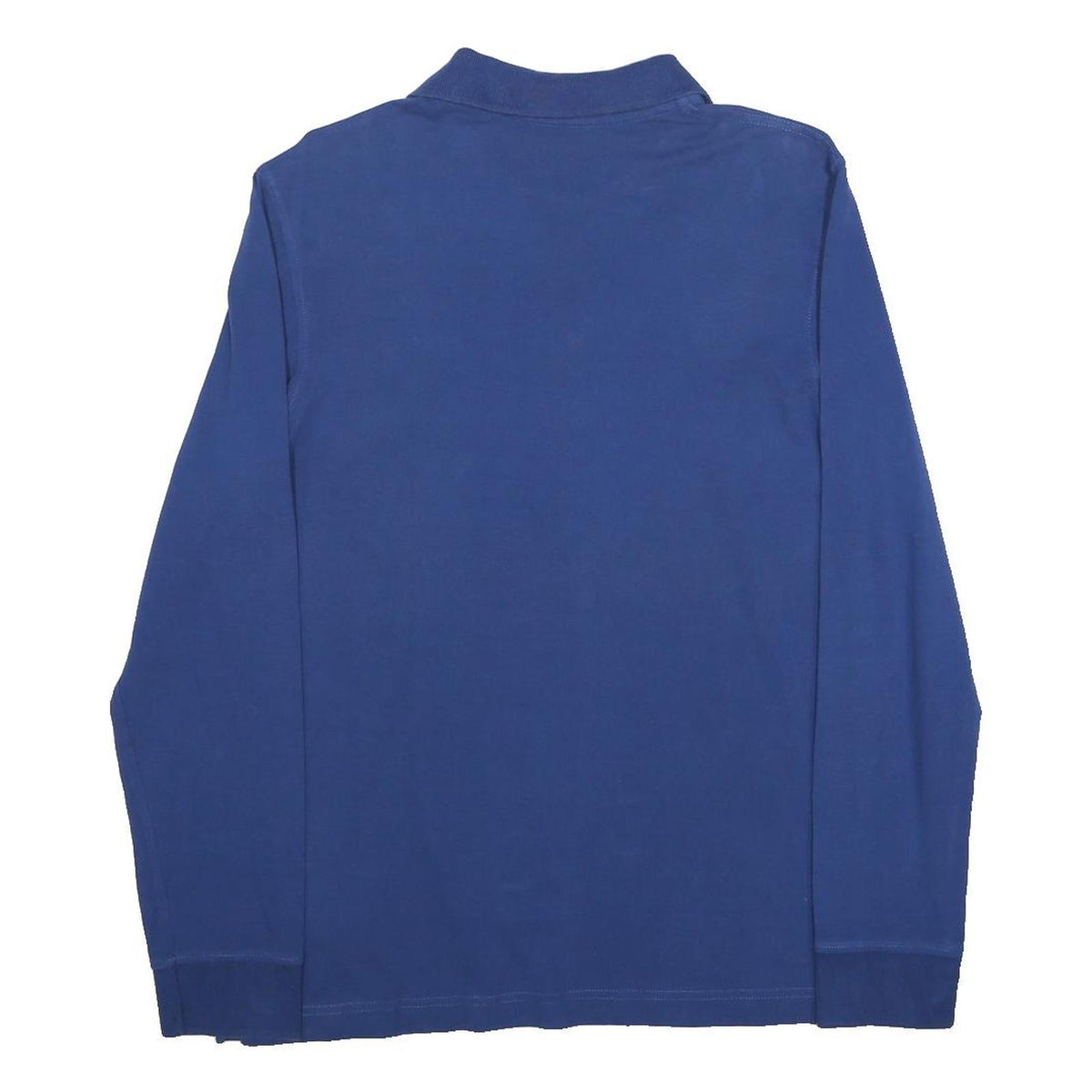 LOTTO Mens Blue Long Sleeve Plain Polo Shirt M Sports Casual Cotton