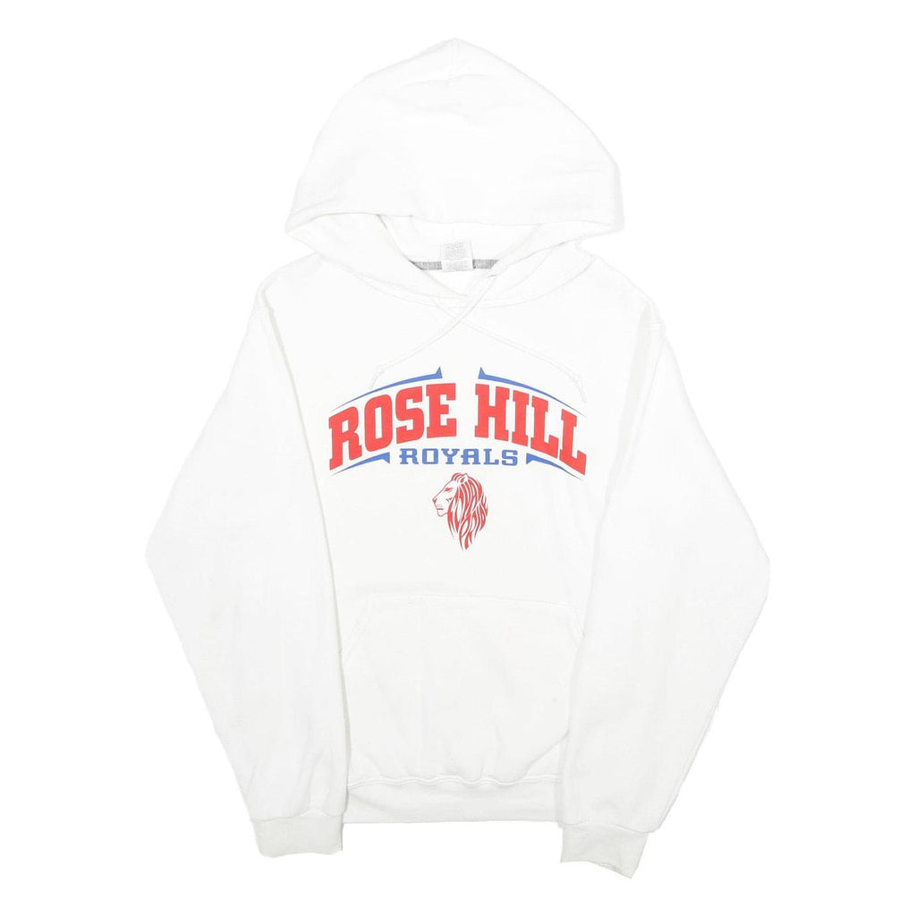 RUSSELL ATHLETIC Mens White Rose Hill Royals Pullover Hoodie S Printed Cotton