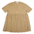 ZARA Womens Day Dress Beige Short Sleeve Knee Length S