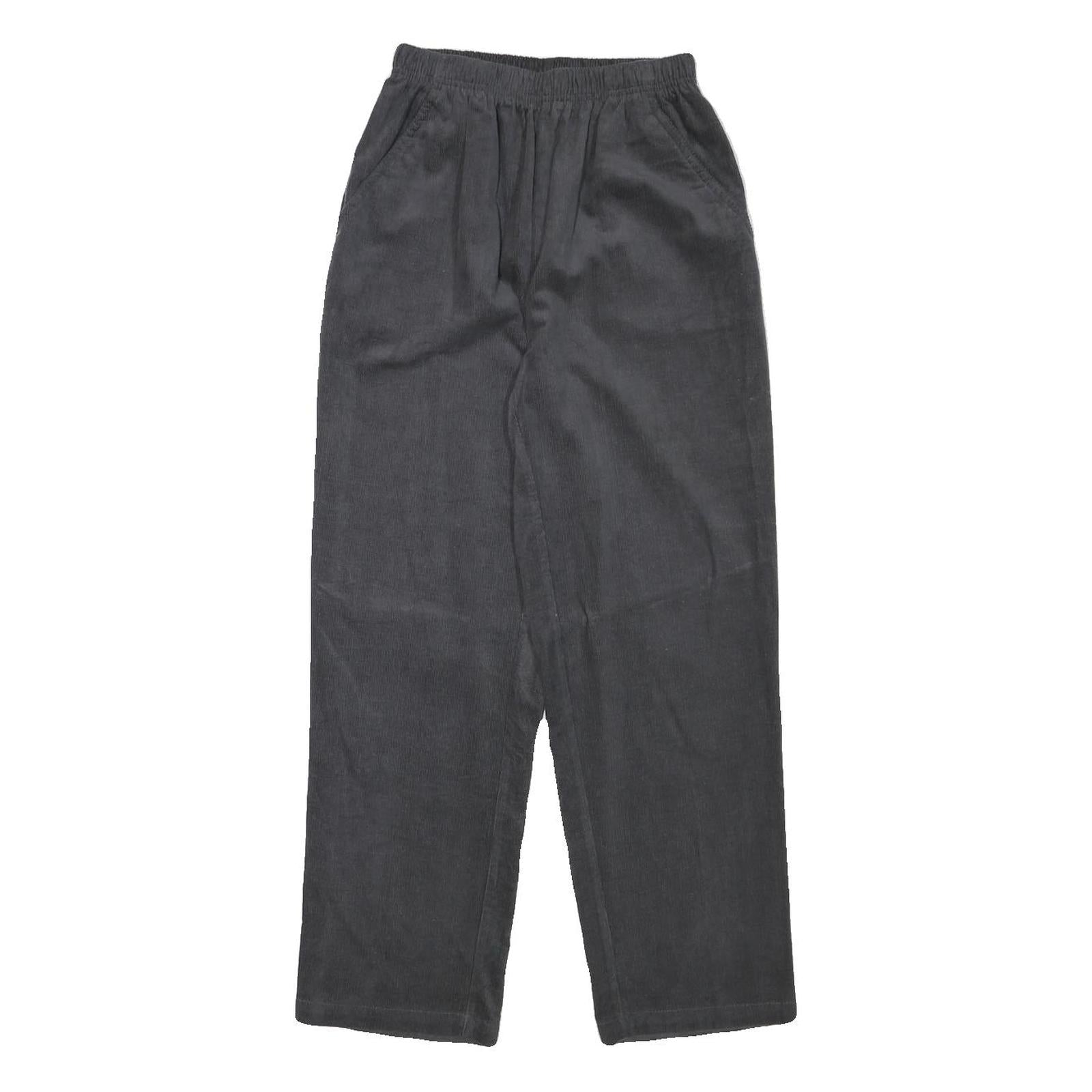 AMERICAN SWEETHEART Womens Cotton Blend Black Regular Fit Straight Leg Trousers