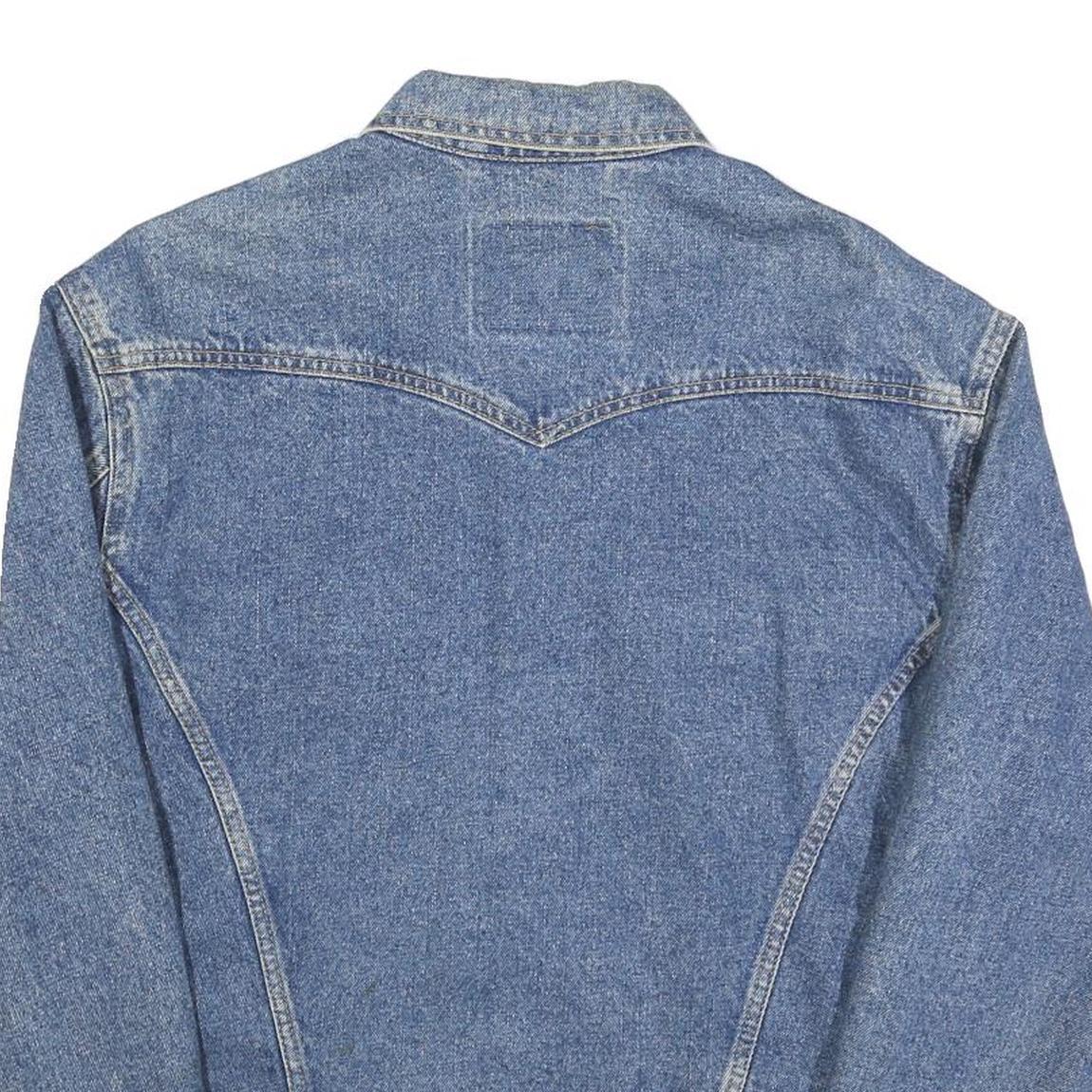 LEVI'S Mens Blue Denim Jacket S Cotton Blend Classic Button Closure Vintage
