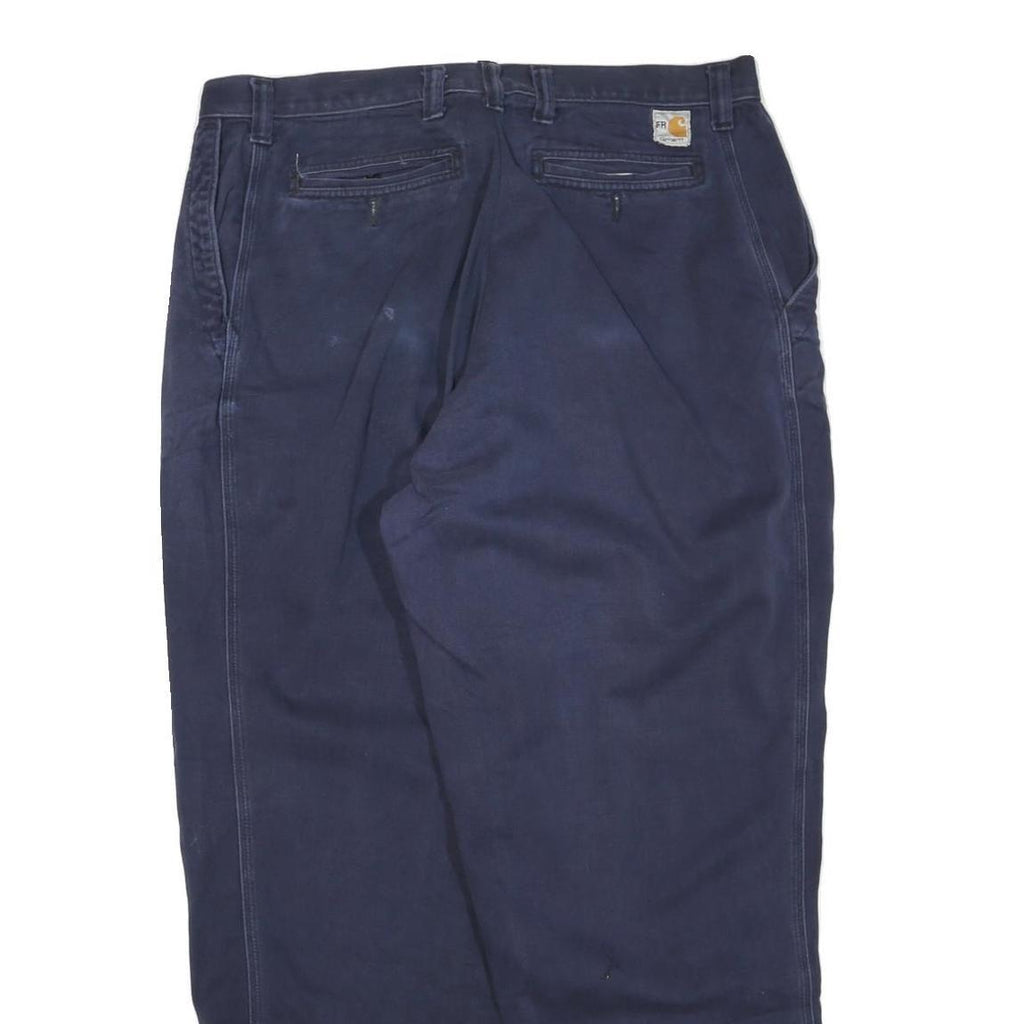CARHARTT Mens Cotton Blend Navy Regular Fit Trouser W40 L32 Workwear Durable