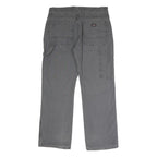 DICKIES Mens Cotton Grey Regular Straight Fit Trousers W33 L30 Workwear Zip