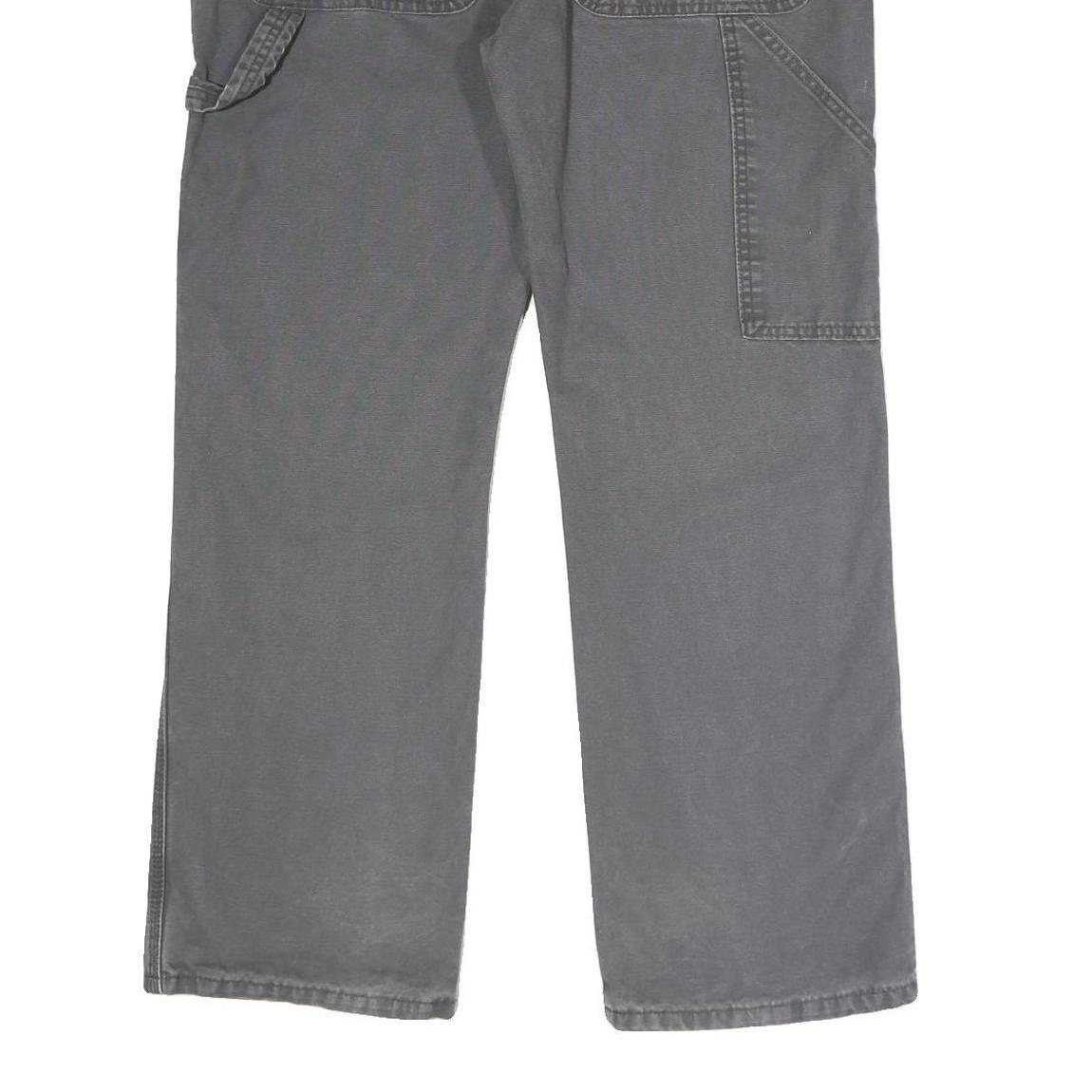 DICKIES Mens Cotton Grey Regular Straight Fit Trousers W33 L30 Workwear Zip