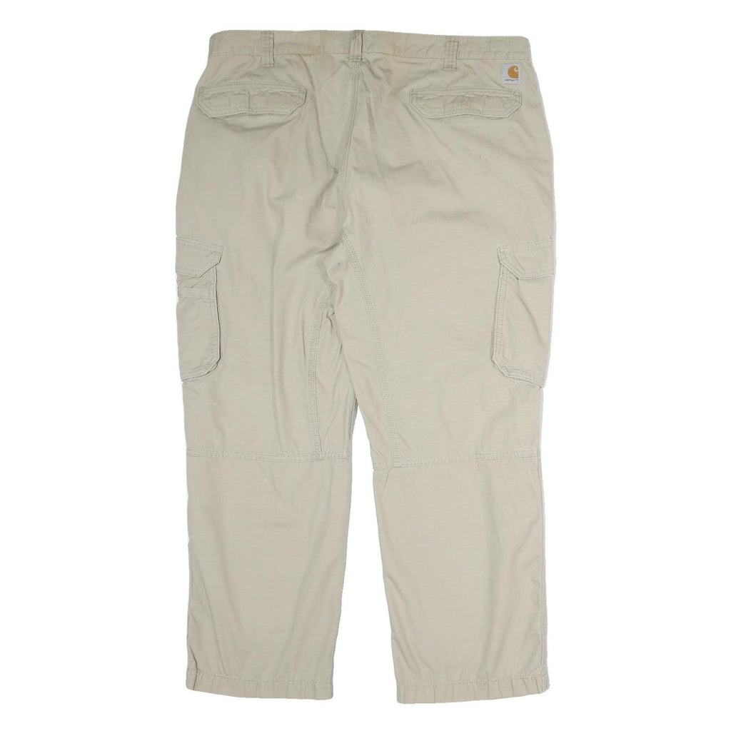 CARHARTT Mens Cotton Beige Relaxed Cargo Trousers W42 L30 Casual Workwear