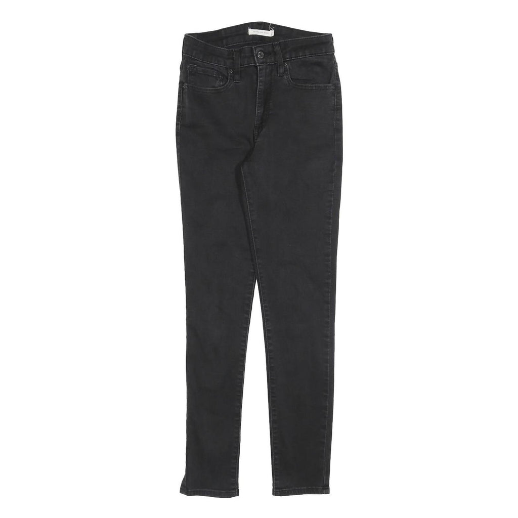 LEVI'S 721 Womens Jeans Black Slim Skinny Denim W27 L30 Zip Cotton Blend