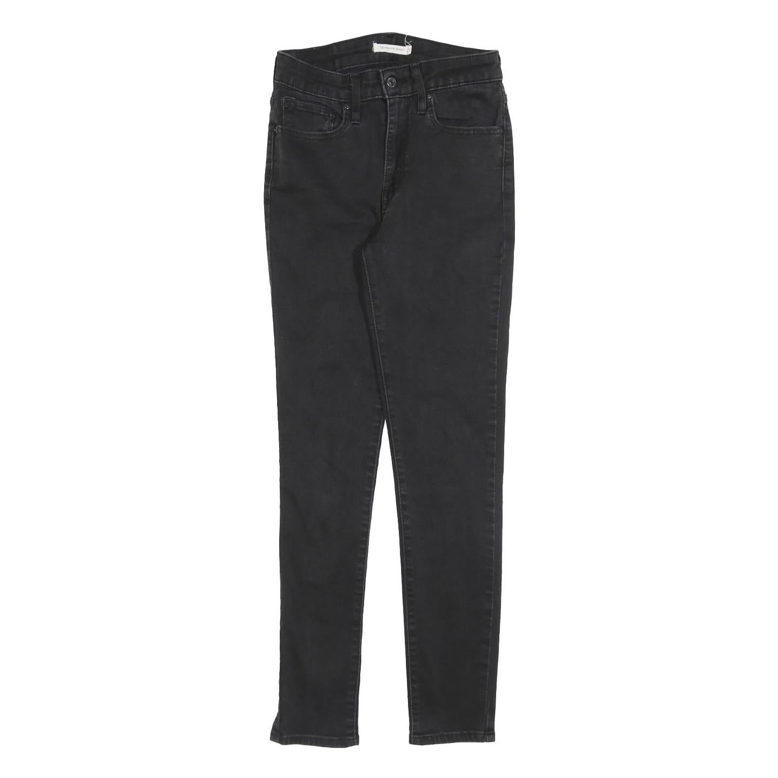 LEVI'S 721 Womens Jeans Black Slim Skinny Denim W27 L30 Zip Cotton Blend