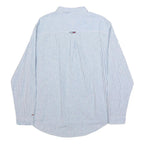 TOMMY JEANS Mens Blue & White Striped Shirt XL Classic Fit Button Down Collar