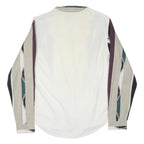 WRANGLER Womens White & Purple Western Pattern Cotton Blend Shirt M Retro