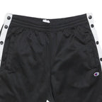 CHAMPION Mens Black & White Sports Shorts S W30 Snap Button Side Panel