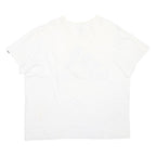 ADIDAS Mens White Blue Logo Cotton Blend T-Shirt 2XL Short Sleeve Crew Neck