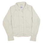 COLUMBIA Womens Cream Casual Button Jacket L Polyester Plain Lightweight Outdoor