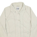 COLUMBIA Womens Cream Casual Button Jacket L Polyester Plain Lightweight Outdoor